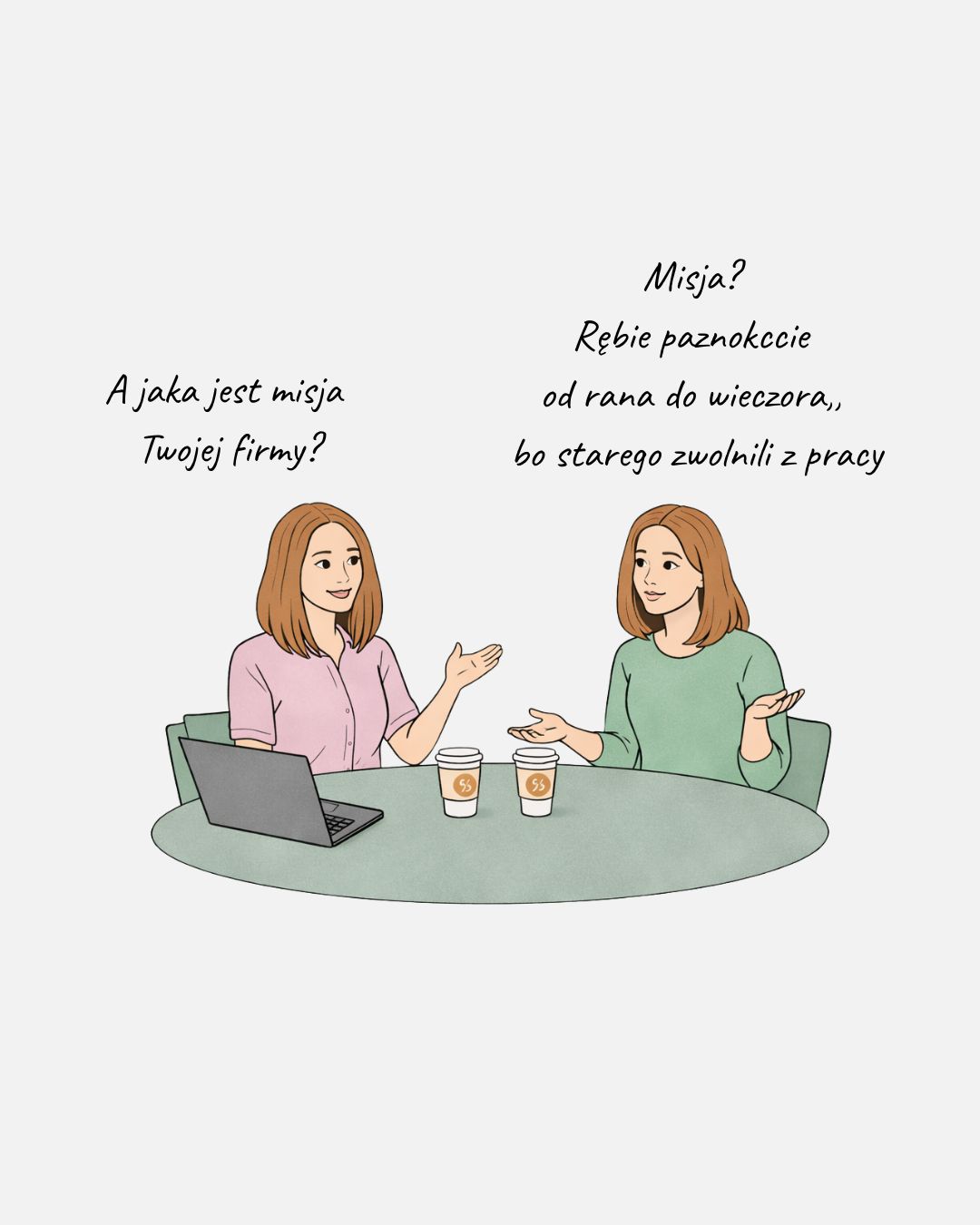 Ilustracja przedstawiająca pytanie o misję firmy